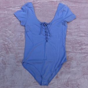 PINK Lace Up Bodysuit